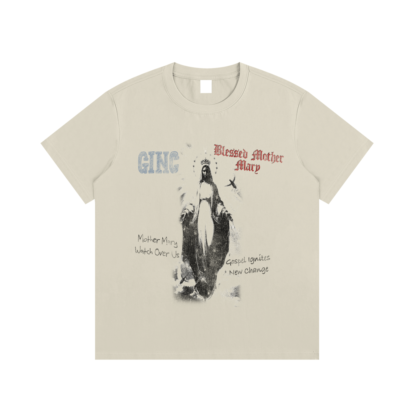 GINC ‘Blessed Mother Mary’ Cotton T-Shirt