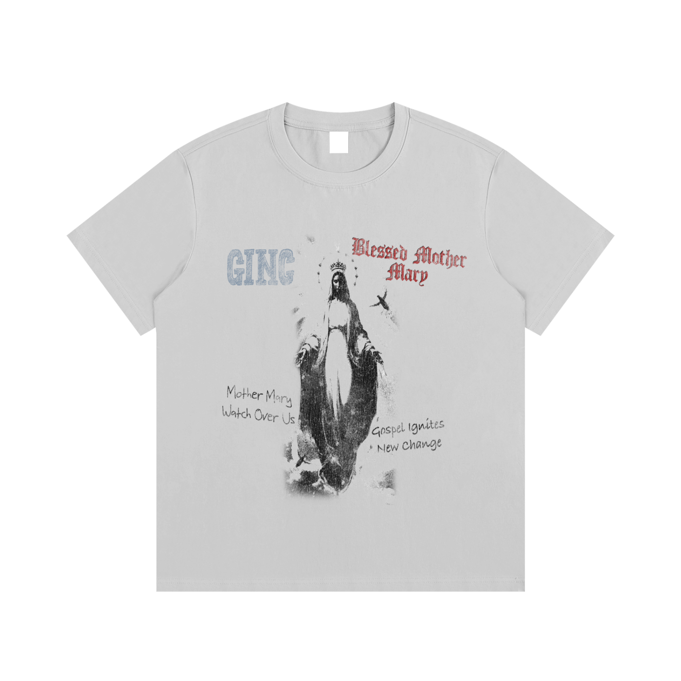 GINC ‘Blessed Mother Mary’ Cotton T-Shirt