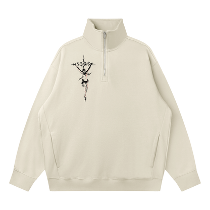 Adam & Eve Quarter-Zip - Light Grey/Flower Grey — front